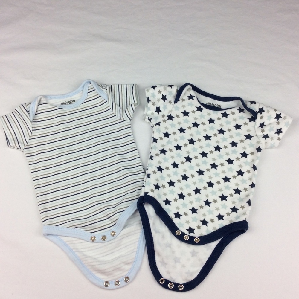 🍼 Baby Gear White , Baby Blue, Navy Onesies